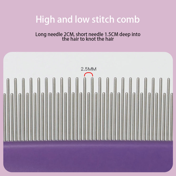Pet Comb High and Low Needle Hair Removal Flea Comb Comb Comb Cat Dog Long and Short Needle Open Knot Beauty Comb