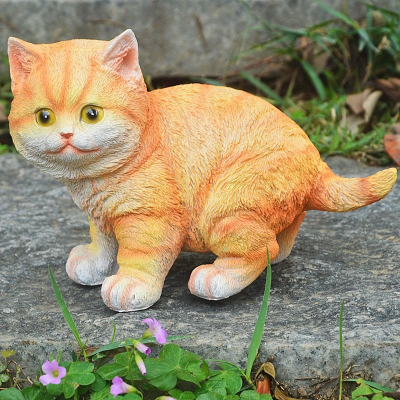 Resin Garden Cat Ornament