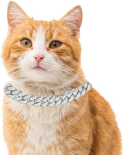 Cuban chain zinc alloy pet jewelry large gold necklace collar small cat decorative chain small cat dog chain