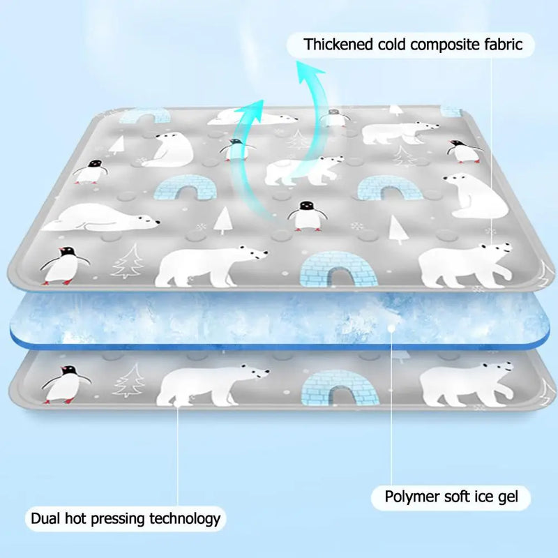Summer Pet Cooling Pad Ice Crystal Gel Cool Down Cat To Dog Pet Grasp Bed Resistance Collapsible Rectangle Pad Accessories