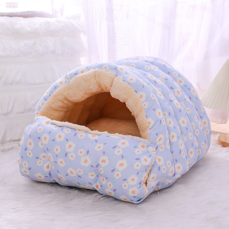 Warm Cat Bed with Detachable Cat Sleeping Bag Plus Velvet Thickening Warm Dog Bed