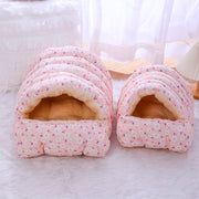 Warm Cat Bed with Detachable Cat Sleeping Bag Plus Velvet Thickening Warm Dog Bed