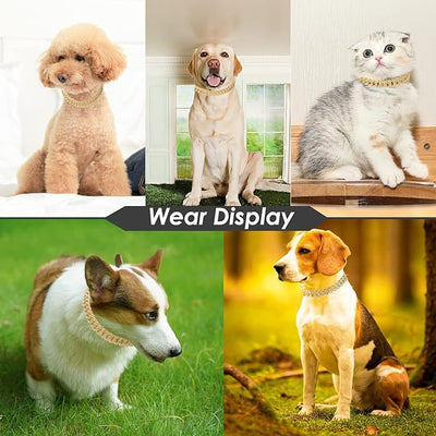 Cuban chain zinc alloy pet jewelry large gold necklace collar small cat decorative chain small cat dog chain