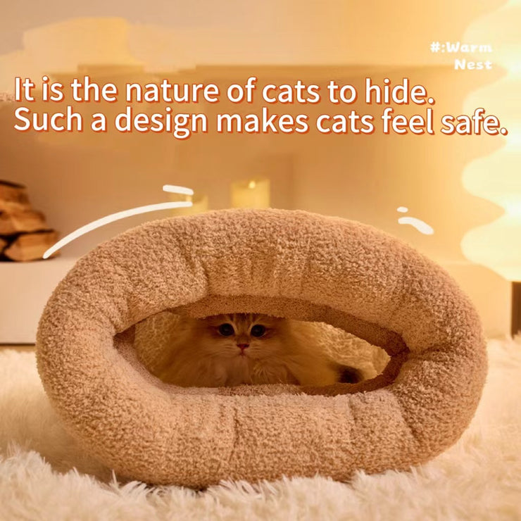 Soft Comfortable Cat Nest Cave Sleeping Bag Washable Cat Nest Self-Warming and Cozy Winter Cat Beds