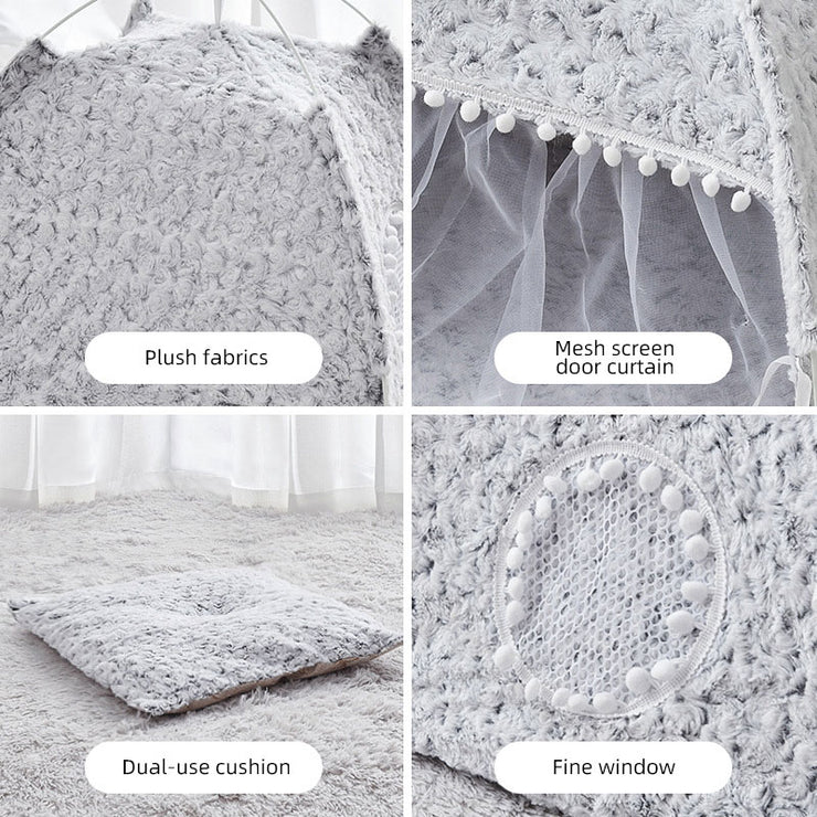 Cat Kennel Summer Cat Tent Cat House Semi Enclosed Pet Bed Four Seasons Dog Kennel Villa Bed Supplies