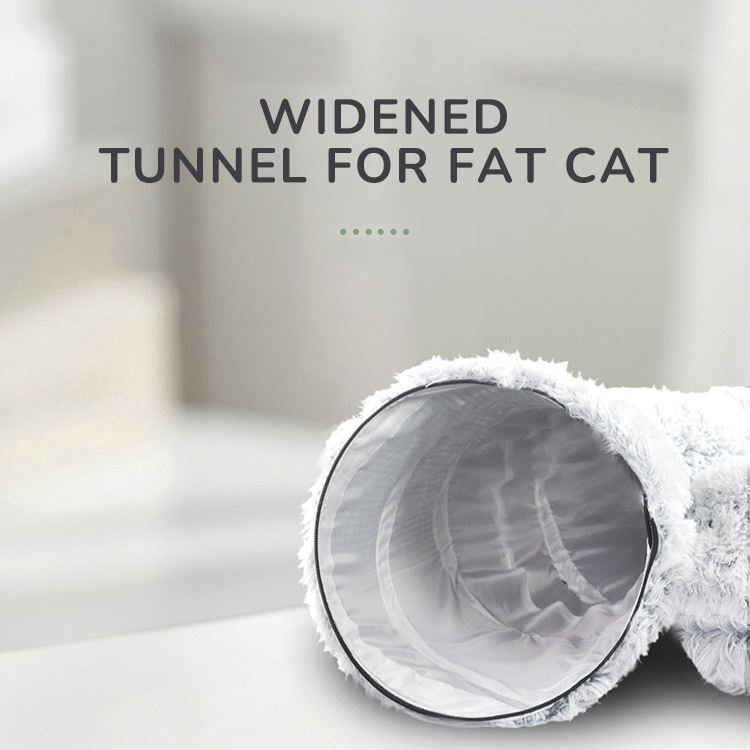 2-in-1 Plush Cat Tunnel Bed