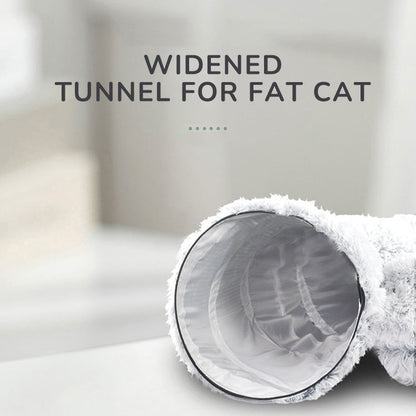 2-in-1 Plush Cat Tunnel Bed