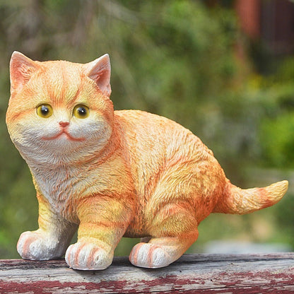 Resin Garden Cat Ornament