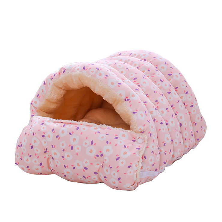 Warm Cat Bed with Detachable Cat Sleeping Bag Plus Velvet Thickening Warm Dog Bed