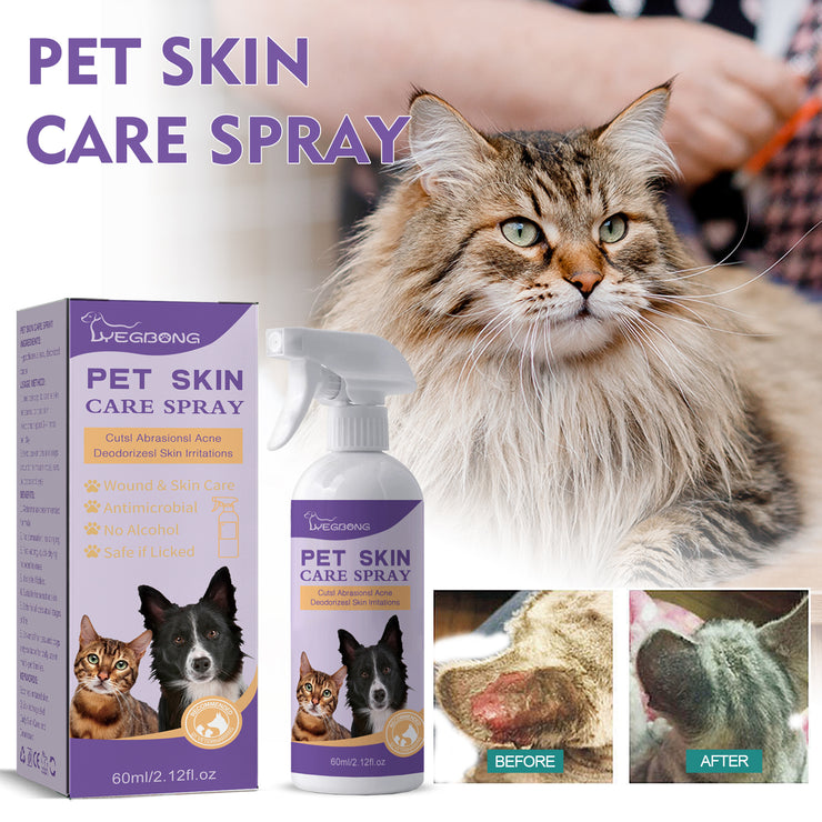 Pet Skin Relief Spray, Relieves Dog And Cat Skin Itchiness Eliminates Mites Cleaning Care Spray