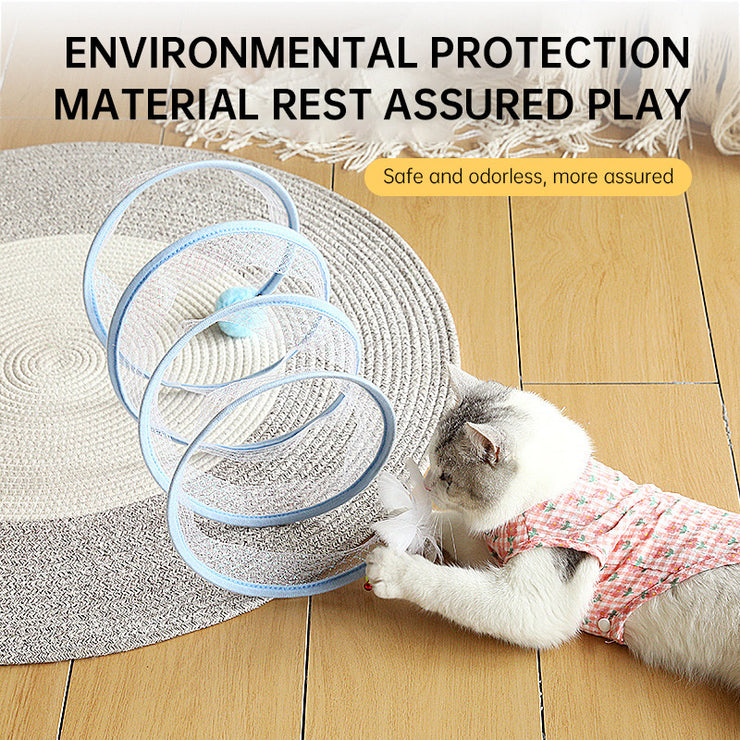 New Pet Products S-shaped Cat Tunnel Toy Foldable Channel Self Hi Cat Toy