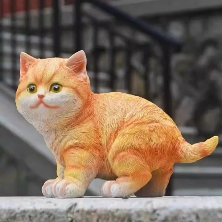 Resin Garden Cat Ornament