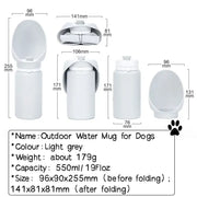 550ml Dog Cat Pet Portable Silicone Foldable Water Bottle Dispenser For Pet