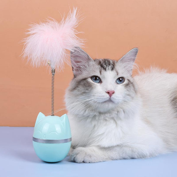 Hot selling feathers, cartoon cat eggs, tumbler toys, voice toys, cartoon cat toys