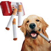 Dog cigarettes with box, sound making toys, pet toys, bite resistant and grinding plush toys, cat supplies