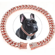 Cuban chain zinc alloy pet jewelry large gold necklace collar small cat decorative chain small cat dog chain